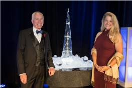 Rob Meyerson, Founder and CEO of Delalune Space, and Gywnne Shotwell, National Space Trophy Winner