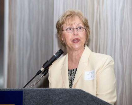 Space Center Rotary Club President Marilyn Musial tells nominees about Rotary International