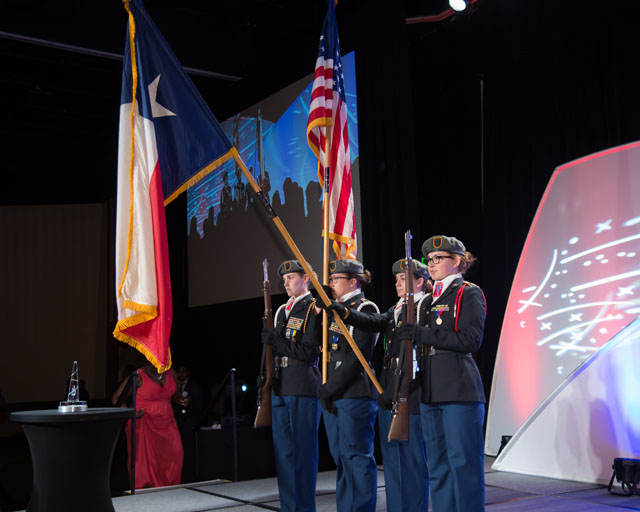 Clear Lake High School, JROTC presents flags